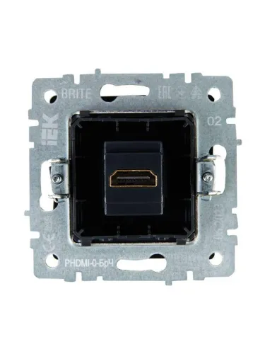 Розетка СП BRITE HDMI РHDMI-0-БрЧ механизм черн. IEK BR-H10-K02 фото 6