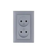 Розетка 2-я Karea RIZZ STAR без заземл. сер. Makel 88065017