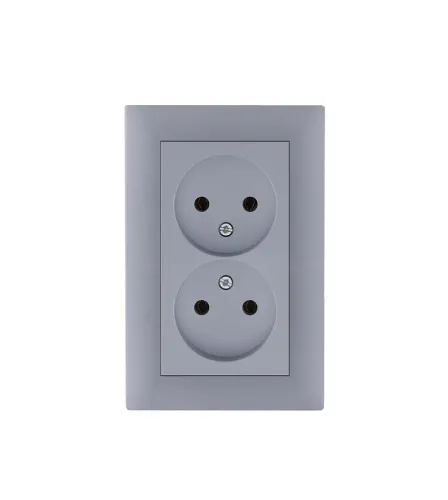 Розетка 2-я Karea RIZZ STAR без заземл. сер. Makel 88065017