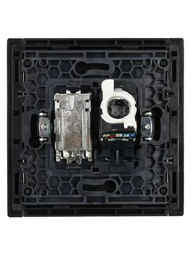 Розетка 2-м TV+RJ45 кат.5E FORTE&PIANO FP136 черн. IEK FP-AK20-1-K02 фото 3