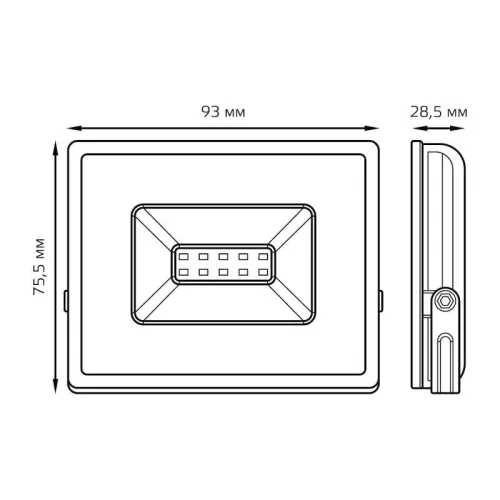 Прожектор светодиодный Elementary 10Вт 6500К IP65 900лм 200-240В ДО черн. GAUSS 613100310 фото 6