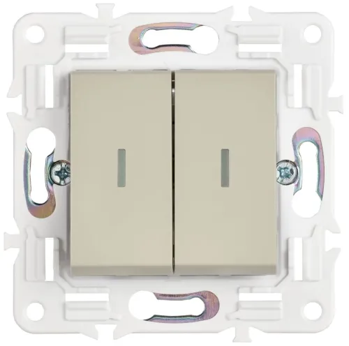 Выключатель 2-кл. SKANDY 10А SK-V09B с индикацией беж. IEK SK-V20-1-10-K10 фото 2