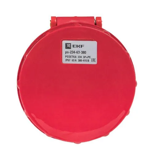 Розетка кабельная 63А 380В 3P+РЕ IP67 (234) EKF ps-234-63-380 фото 3