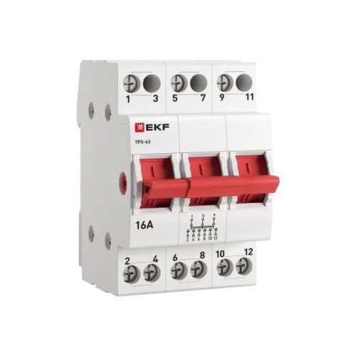 Переключатель трехпозиционный ТПС-63 3P 16А PROxima EKF TPS316