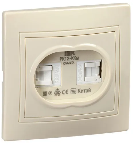 Розетка компьютерная 2-м СП Кварта РК12-ККм крем. GENERICA KV-K20-K33