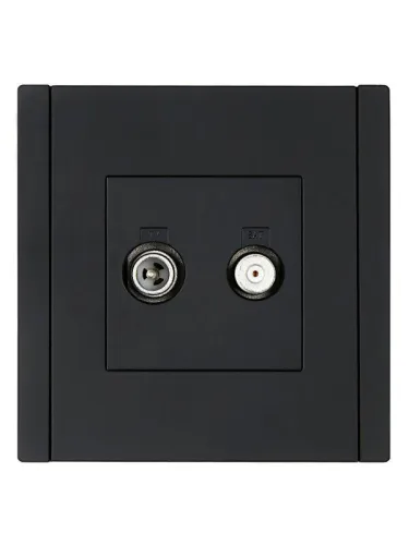 Розетка 2-м TV+SAT FORTE&PIANO FP138 черн. IEK FP-AF20-O-K02 фото 2