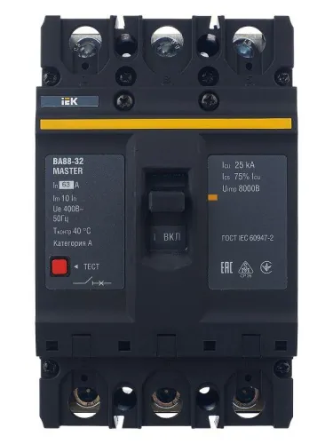 Выключатель автоматический 3п 63А 25кА ВА88-32 MASTER IEK SVA10-3-0063-02 фото 10