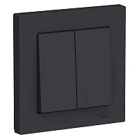 Выключатель 2-кл. СП AtlasDesign 10А IP20 (сх. 5) 10AX в сборе карбон SE ATN001052