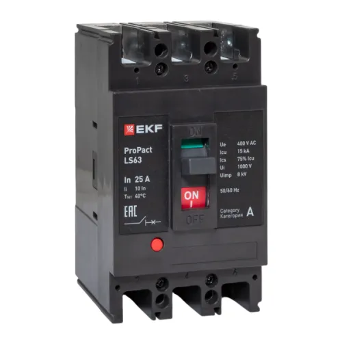 Выключатель автоматический 3п 25А 15кА LS63 ProPact EKF mccb-63-15-3-25-ls
