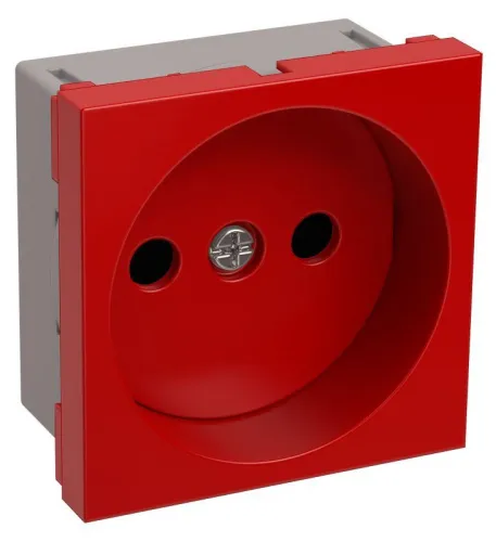 Розетка 1-м 2мод. РКС-20-22-П-К 45х45 без заземл. красн. PRIMER IEK CKK-40D-RSK2-K04-K
