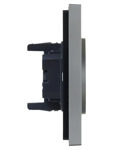 Розетка 2-м СП FORTE&PIANO FP526 10А без заземл. без защ. шторок безвинт. крепл. сталь IEK FP-R20-10-1-K46 фото 3