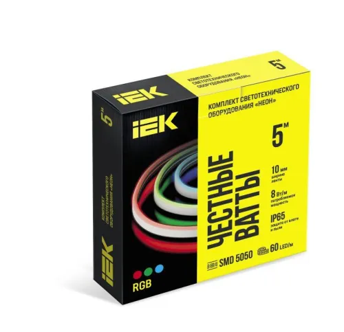 Комплект DIY (5050RGB60-8-IP65-220В 5м + драйвер) IEK LSR5-RGB-060-65-2-05-S0