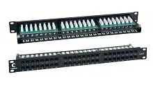 Патч-панель 19дюйм 1U 48 портов RJ45 кат.6 Dual IDC PLHD-48-Cat.6-Dual IDC-1U высокой плотности Cabeus 7777c