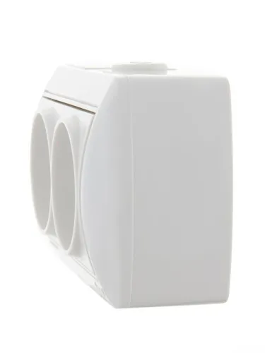 Розетка 2-м ОП Nata 16А IP20 без заземл. керамика бел. LEZARD 710-0200-128 фото 4