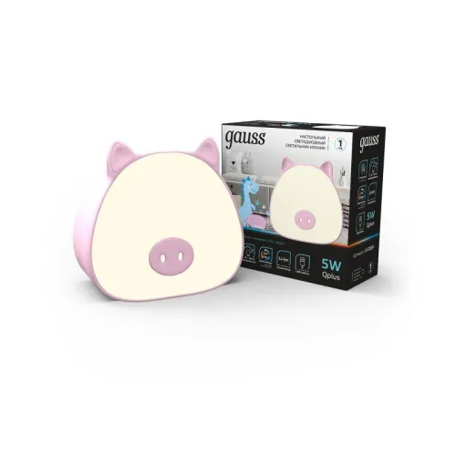 Светильник настольный Qplus 5Вт 2700-6000К 200лм 5В аккум. Li-ion 1200мА.ч диммир. ночник роз. GAUSS NN7034 фото 2