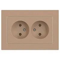 Розетка 2-м СП Accent 6-204-04 16А IP20 250В 2P AL/CU шампань Intro Б0063462