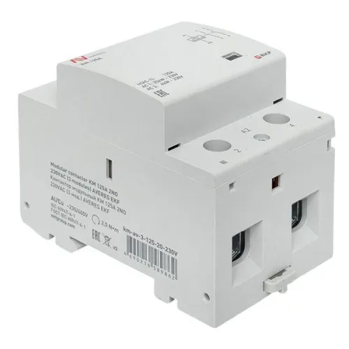 Контактор модульный КМ 125А 2NО 230В AC (3 мод.) AVERES EKF km-av-3-125-20-230V фото 4