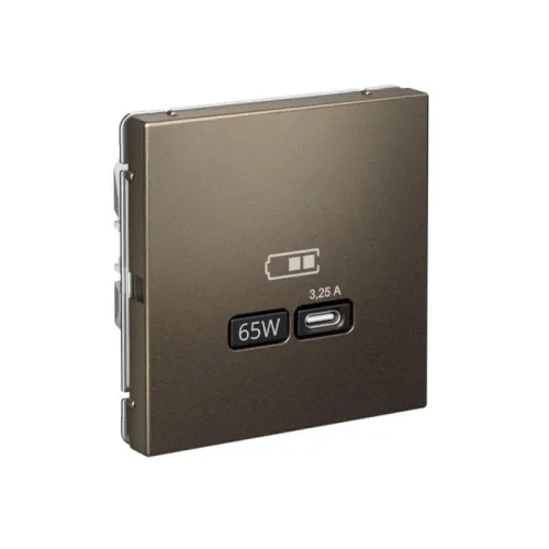 Розетка USB ArtGallery тип C 65Вт QC PD высокоскор. ЗУ механизм мокко SE GAL000627 фото 2