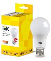 Лампа светодиодная Alfa 15Вт A60 грушевидная 3000К E27 230В (6шт) IEK LLA-A60-15-230-30-E27-6