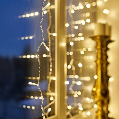 Гирлянда светодиодная "Светодиодный Дождь" 2х2.5м 300LED тепл. бел. 18Вт 230В IP20 свечение с динамикой провод прозр. Neon-Night 235-056 фото 14