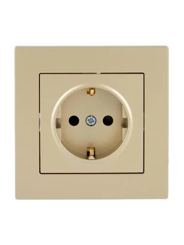 Розетка VESNA с защитой от детей ПБТ зол. LEZARD 742-3688-124B