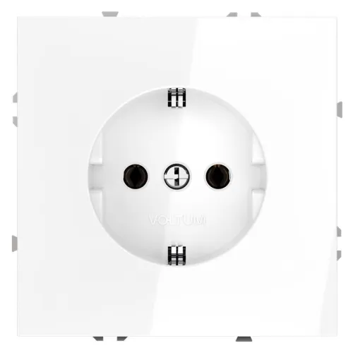 Розетка 1-м СП S70 16А с заземл. механизм бел. глянцевый Voltum VLS040101