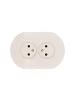 Розетка 2-м СП OSEN без заземл. ПБТ круглая механизм сл. кость LEZARD 744-9000-128B