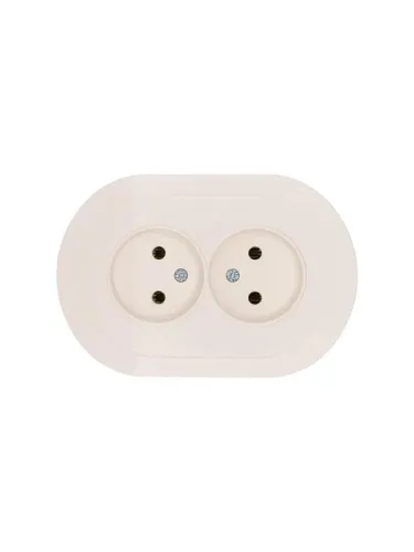 Розетка 2-м СП OSEN без заземл. ПБТ круглая механизм сл. кость LEZARD 744-9000-128B