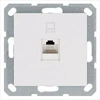 Розетка компьютерная 1-м RJ45 IP20 кат. 5E механизм бел. глянцевый Jasmart G6105W