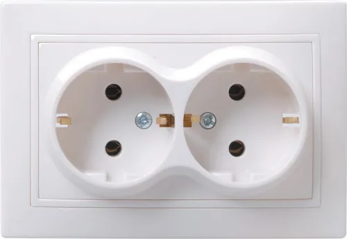 Розетка 2-м СП Кварта РС12-3-КБ 16А IP20 с заземл. без защ. шторок керамика бел. GENERICA ERK21-K01-16-K