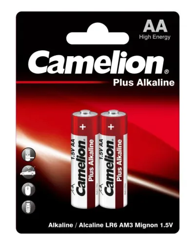 Элемент питания алкалиновый AA/LR6 1.5В Plus Alkaline LR6-BP2 BL-2 (блист.2шт) Camelion 1652 фото 4
