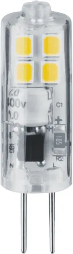 Лампа светодиодная 80 246 NLL-S-G4-2.5-230-4K-NF 2.5Вт капсульная прозрачная 4000К нейтр. бел. G4 190лм 220-240В без пульсаций Navigator 80246