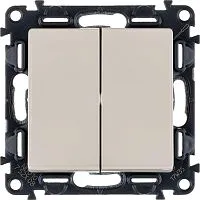 Переключатель 2-кл. СП Valena Life 10А IP20 250В с лицев. панелью безвинтов. зажимы механизм сл. кость Leg 752508