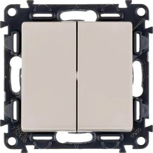 Переключатель 2-кл. СП Valena Life 10А IP20 250В с лицев. панелью безвинтов. зажимы механизм сл. кость Leg 752508