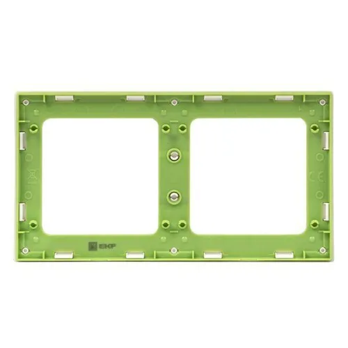 Рамка 2-м Стокгольм бел. с линией цвета зел. PROxima EKF EXM-G-303-20 фото 2