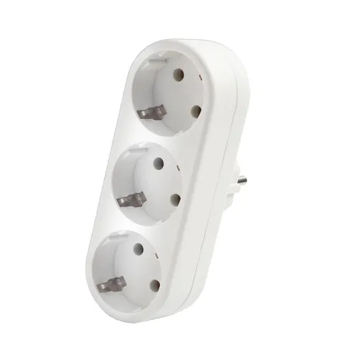 Разветвитель 3-м с заземл. 16А 3500Вт 250В плоский бел. DОМТОК 2656