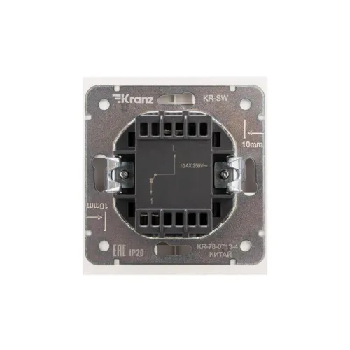 Переключатель перекрестный 1-кл. СП STRONG 10А с подсветкой жемчуг Kranz KR-78-0718-4 фото 3