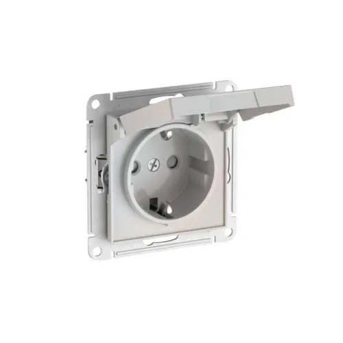 Розетка AtlasDesign 16А IP20 с заземл. защ. шторки с крышкой быстрозажим. клем. механизм жемчуж. SE ATN000446S фото 4