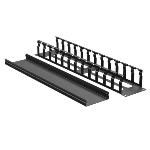 Органайзер кабельный 19дюйм с крышкой и отверстиями 2U глубина 60 мм RAL9005 DKC R5CPF1962HEB фото 2