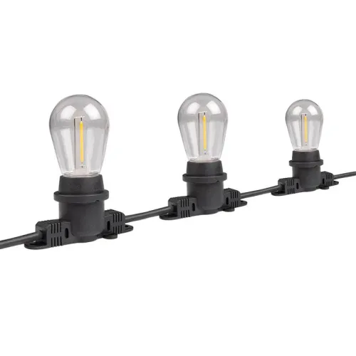 Гирлянда уличная "Белт-лайт" PBL-S40/L24+1.5 Black E27 IP65 24м 40ламп 1.5м шнур соедин. в линию max750Вт (лампы не в компл.; возможно использов. с фитолампами в теплице) Pro JazzWay 5058255 фото 11