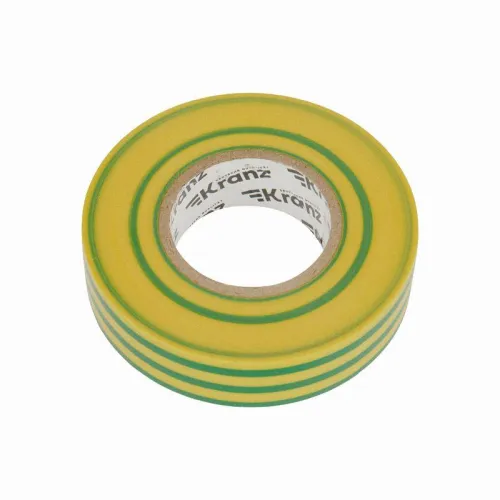 Изолента ПВХ профессиональная 0.18х19мм 20м желт./зел. Kranz KR-09-2807 фото 4
