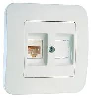 Розетка компьютерная кат.5E+гнездо Makel 55035