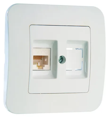 Розетка компьютерная кат.5E+гнездо Makel 55035