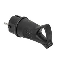 Вилка угловая 16А 2P+PE 230В IP44 с кольцом каучук Basic EKF RPS-017-16-230-44