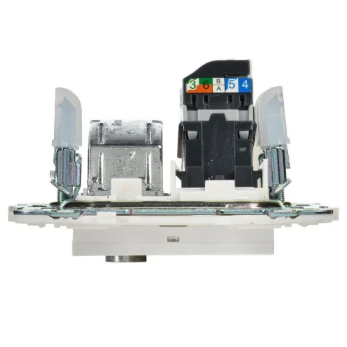 Розетка двойная TV+RJ45 кат.5E SKANDY SK-A14W арктич. бел. IEK SK-AK20-1-K01 фото 5