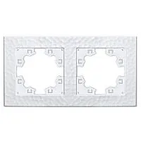 Рамка 2-м Афина фактурная универс. бел.Universal A10044