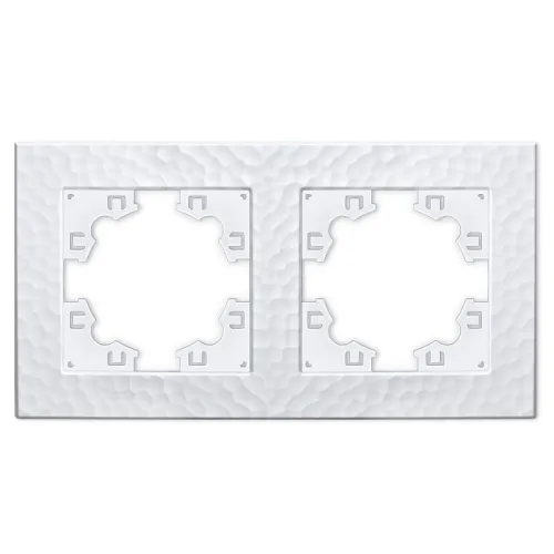 Рамка 2-м Афина фактурная универс. бел.Universal A10044