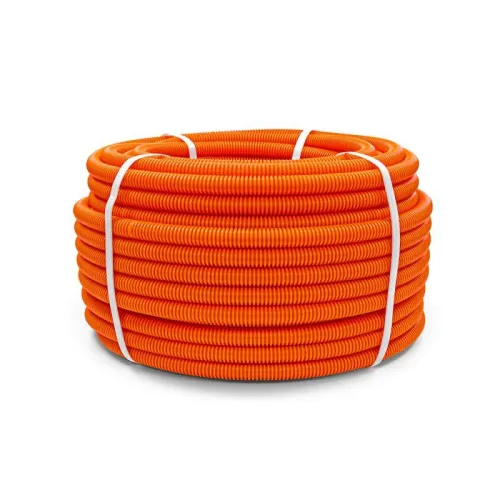 Труба гофрированная ПНД тяжелая d20мм с протяжкой 750 Н безгалоген. (HF) с протяжкой (уп.50м) Промрукав PR02.0034 фото 3