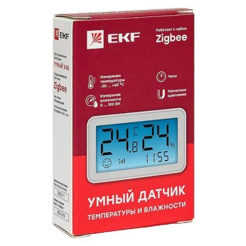 Датчик температуры и влажности с экраном умный Zigbee Connect EKF is-th-zb фото 15