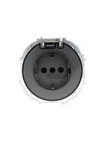 Розетка 1-м СП OSEN с заземл. с крышкой ПБТ механизм титан LEZARD 743-3788-123B